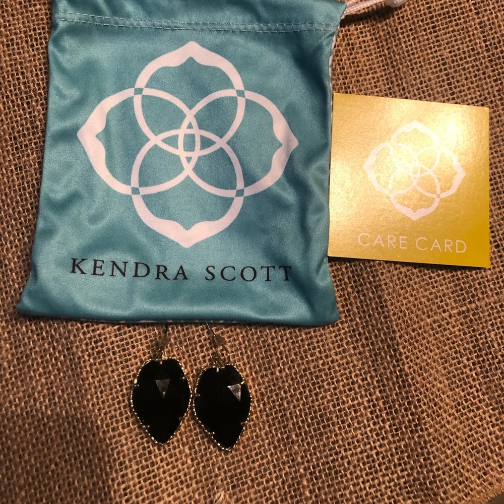 Kendra Scott gold and black earrings